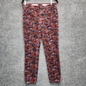 Pilcro & The Letterpress High Rise‎ Skinny Floral Corduroy Pants Jeans Size 28